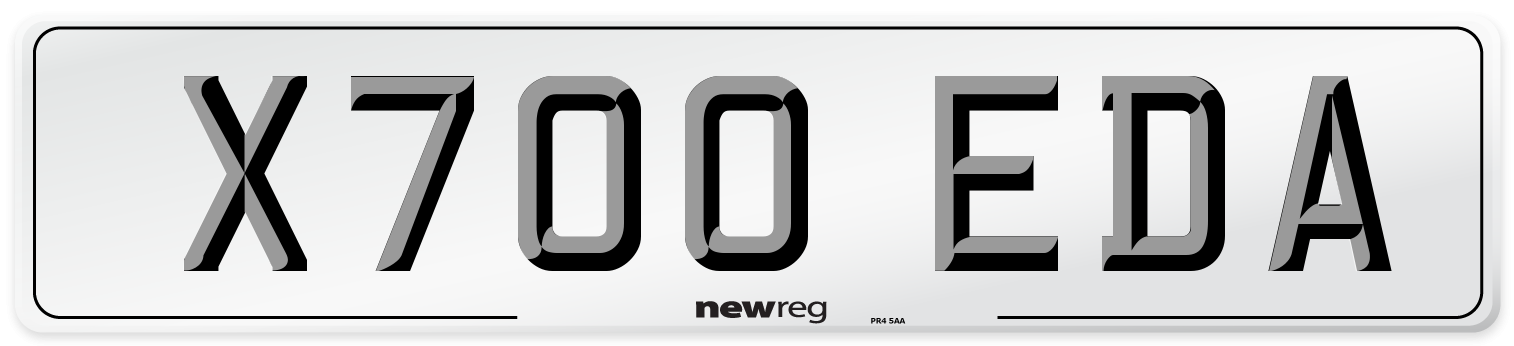 X700 EDA Number Plate from New Reg